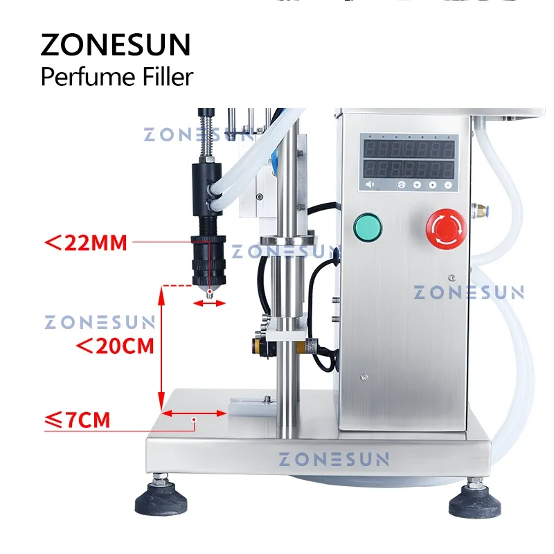 Perfume Fragrance Liquid - เครื่องบรรจุน้ำหอมแบบสุญญากาศระบบลม ZONESUN ZS-YTZL500S หัวเดียว สำหรับบรรจุขวดน้ำหอมและของเหลว