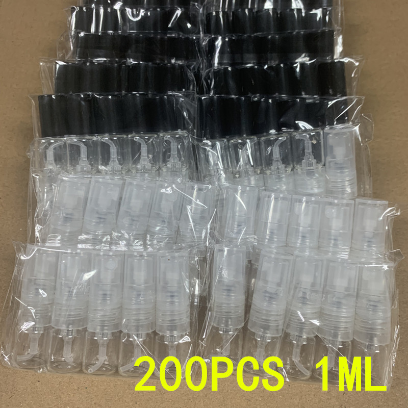 Perfume Fragrance Bulk - ชุดขวดน้ำหอมแก้วพกพาขนาด 1 มล. แบบแพ็คใหญ่ พร้อมหัวฉีดแบบเติมได้ สำหรับใส่ตัวอย่างน้ำหอม